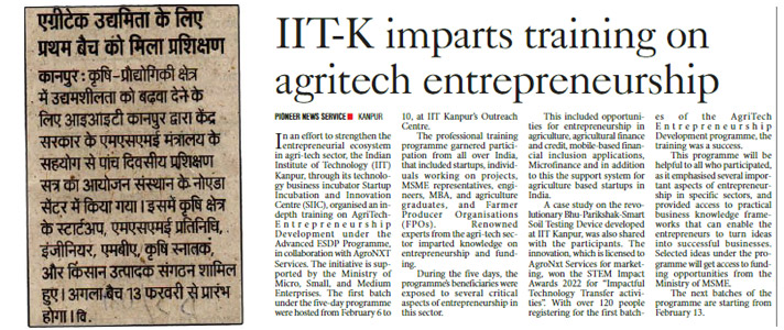 IIT Kanpur organises first batch of agritech-entrepreneurship