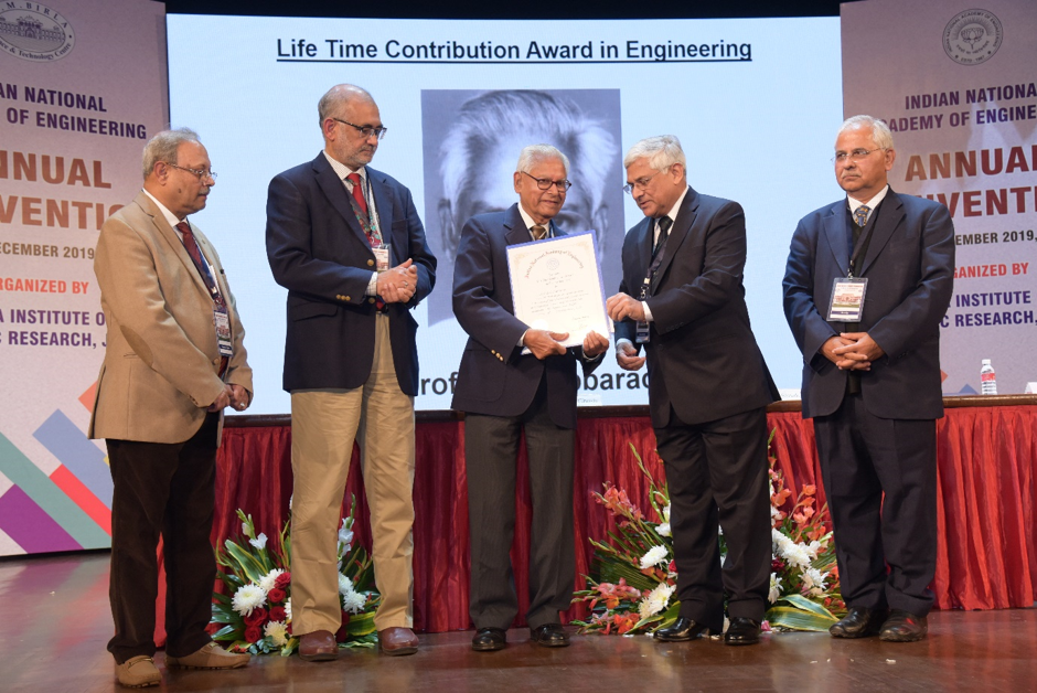 Prof. E C Subbarao felicitated by INAE and IIM